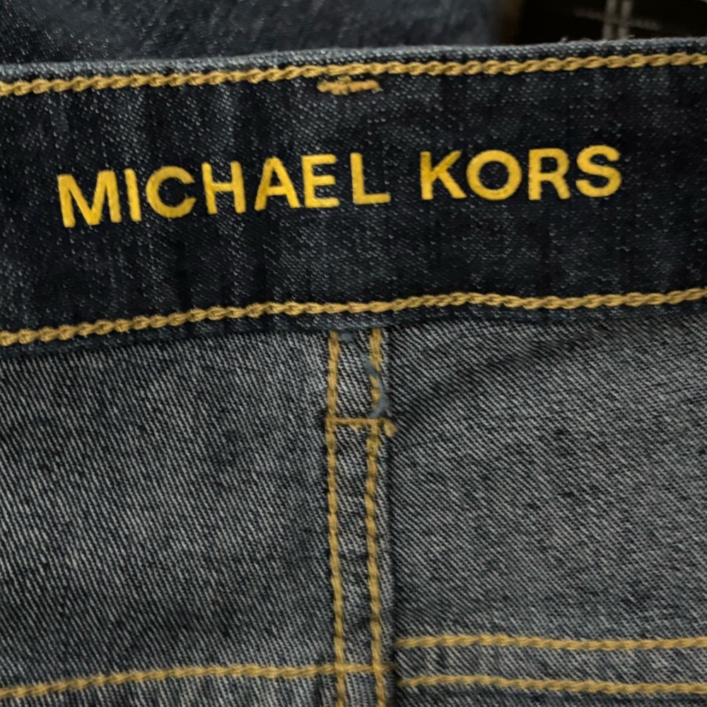 Michael Kors Jeans Womens 14 Blue Selma Crop Wide Leg High Rise Zip‎ Fly Denim - Picture 8 of 14